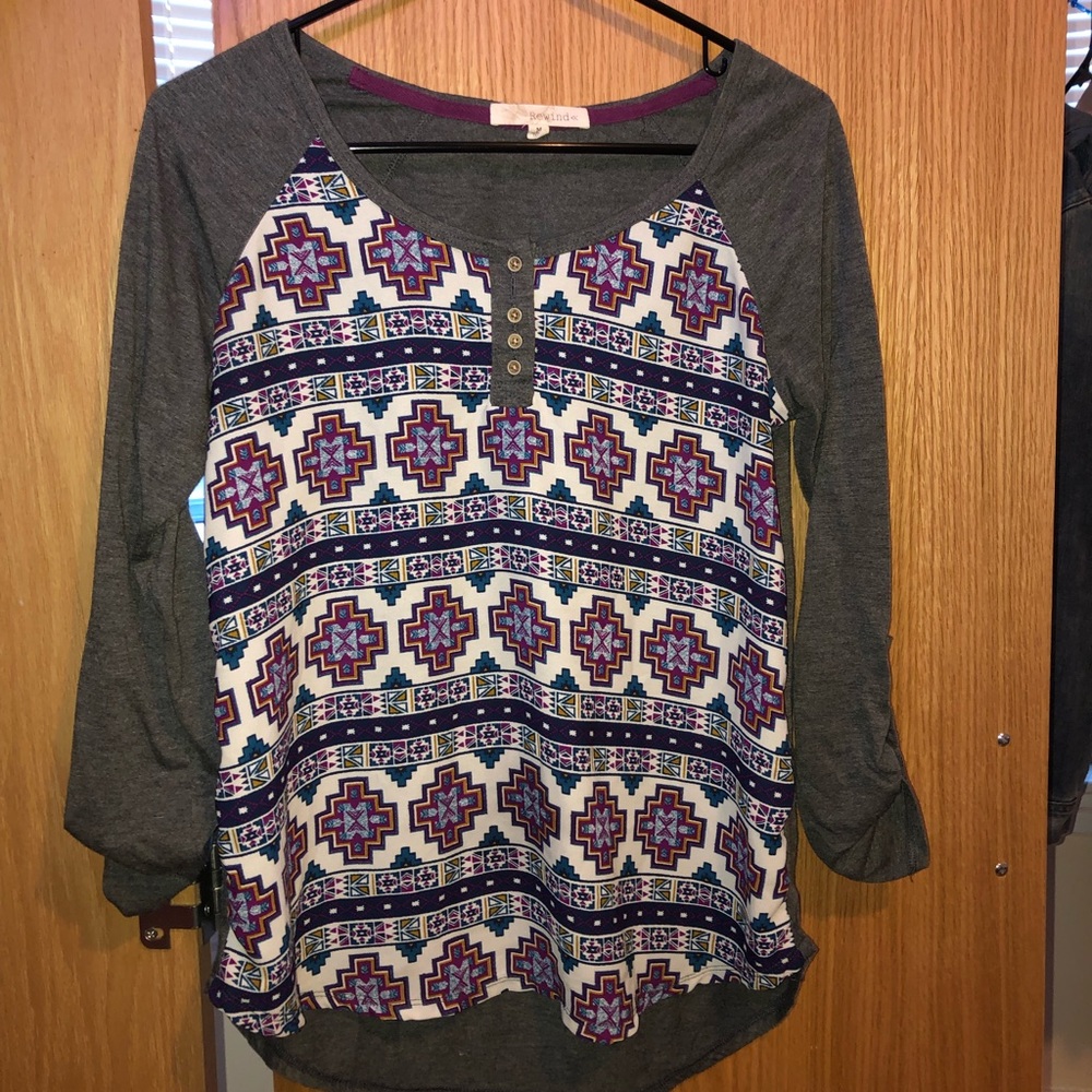 Multi colored flowy shirt